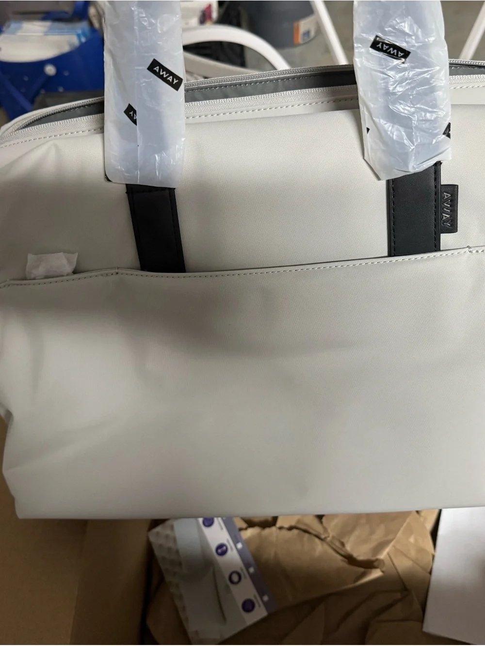 NWT Away The Everywhere Bag Cloud Gray Laptop Travel Tote Weekender